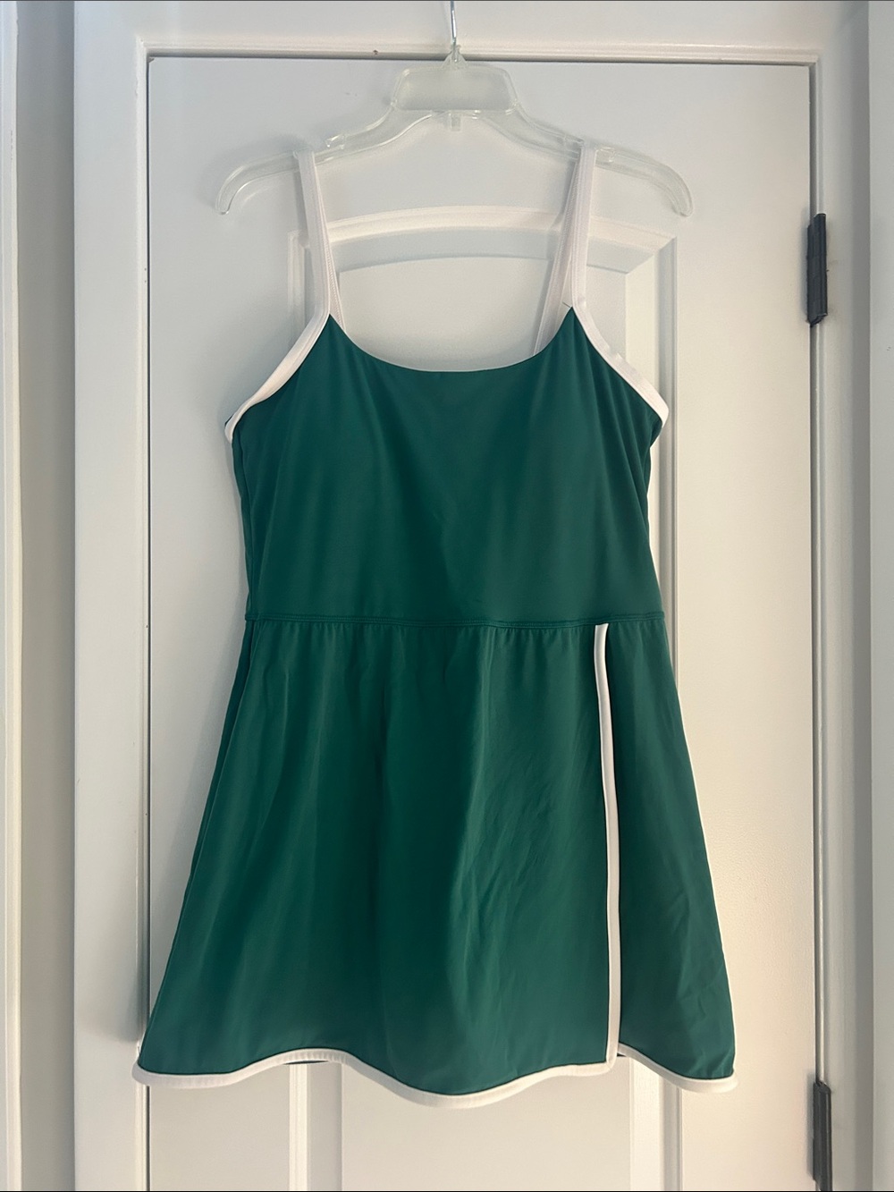 Green Active Romper Dress with White Trim NWOT